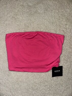 SHEIN Bright Pink Strapless Tube Top